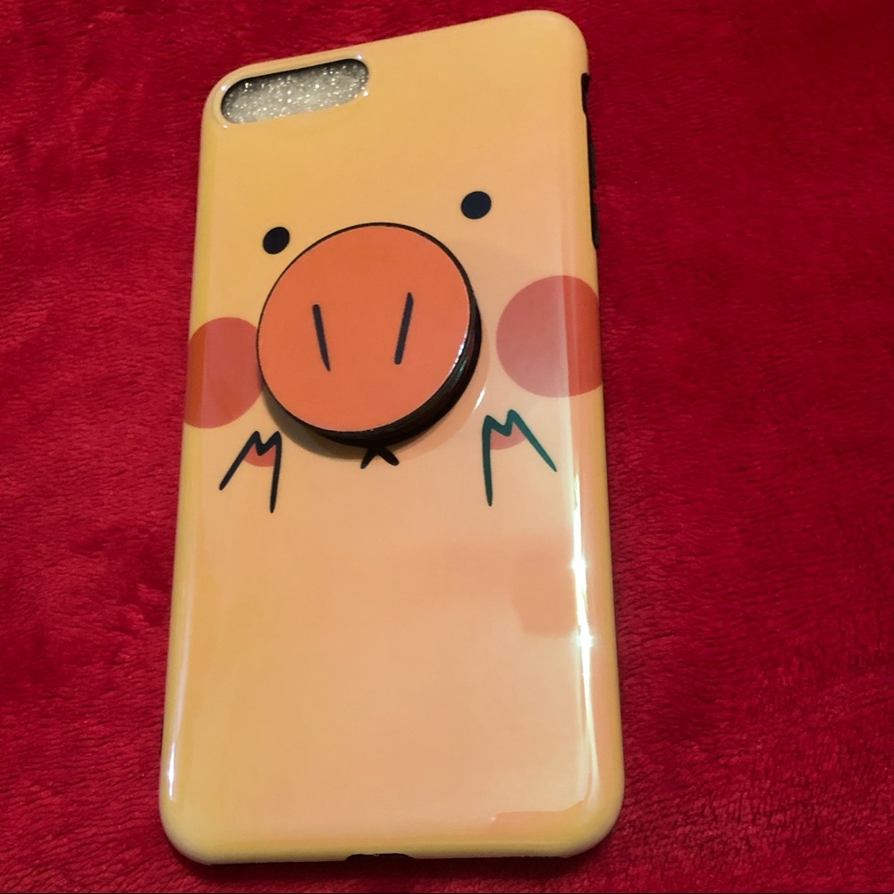 Blu-Ray Pig IPhone 7/8 Plus case with Popsocket